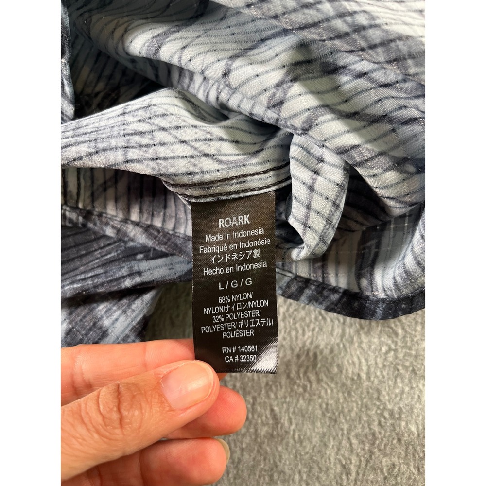 Roark Artifacts of Adventure Bless Up Marrakech Shirt Mens L Grey Zebra Print - Picture 8 of 9